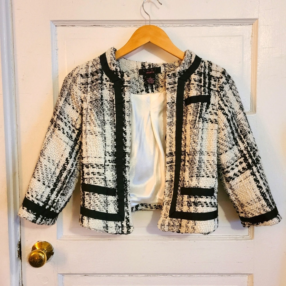 Vintage Arden B LUXE tweed cropped blazer - Picture 1 of 10